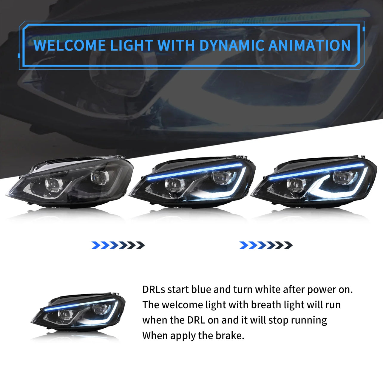 Volkswagen Golf MK7/MK7.5 2013-2017 VLAND Headlights