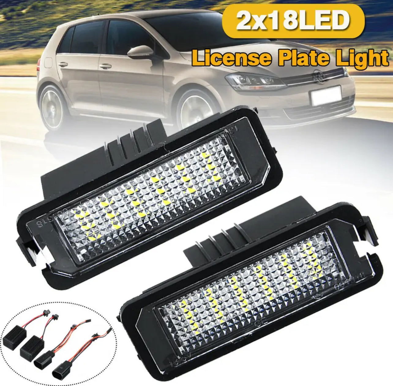 White LED License Plate Lights For VW Scirocco 2008-2017 – W5W – Anti-Error OBD – Rear
