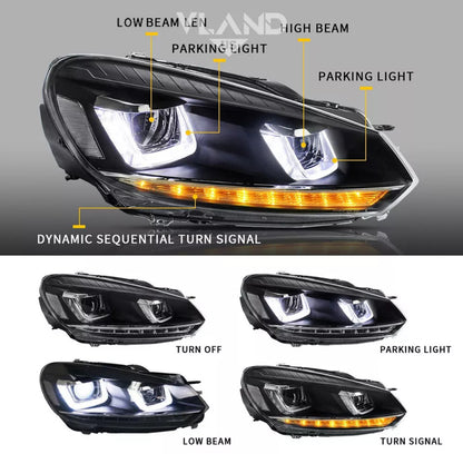 Volkswagen Golf MK6 VLAND Headlights