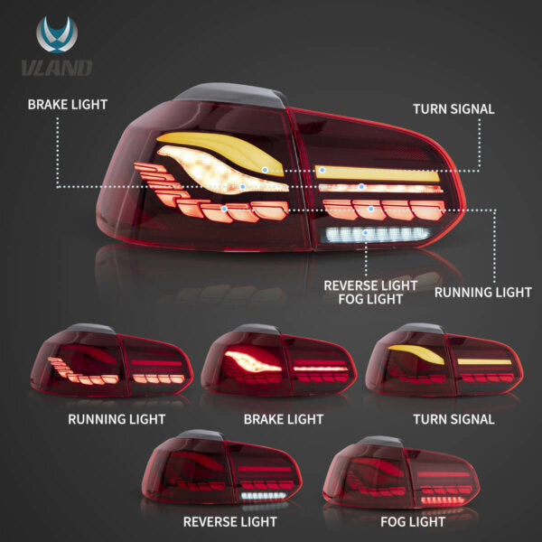 Volkswagen Golf MK6 VLAND Taillights