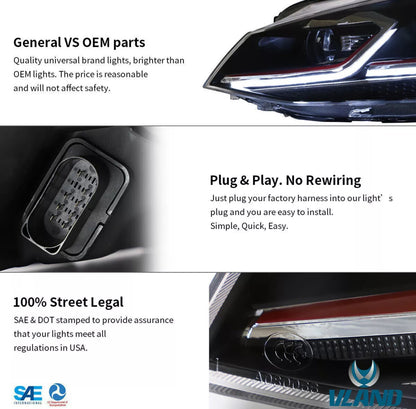 Volkswagen Golf MK7/7.5 VLAND LED Headlights