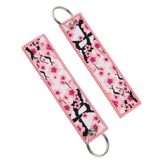 Cherry Blossom Embroidery Keychain - DTS AUTOMOTIVE
