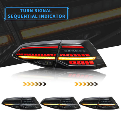 VLAND LED Taillights for Volkswagen Golf 7 MK7 MK7.5 2013-2019 (Not fit for Golf GTI 7.5|Golf R| Wagon|Halogen Models) - DTS AUTOMOTIVE