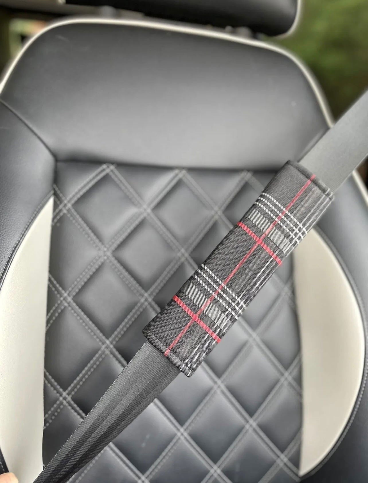 Volkswagen GTI Tartan Seatbelt Shoulder Pads - DTS AUTOMOTIVE